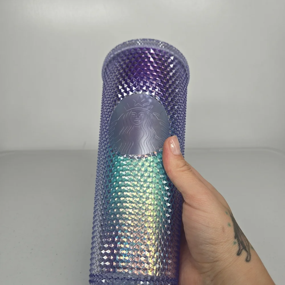 Starbucks RARE Purple Aqua Ombre Mermaid Studded Bling Tumbler Cup 24oz 2021‎